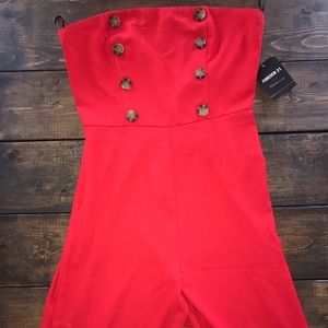 Red floor length jumpsuit